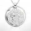 COLGANTE PLATA FONDO NACAR MEDICINA CON CADENA Ø 25mm
