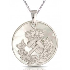 COLGANTE PLATA FONDO NACAR ING. MINAS CON CADENA Ø 25mm